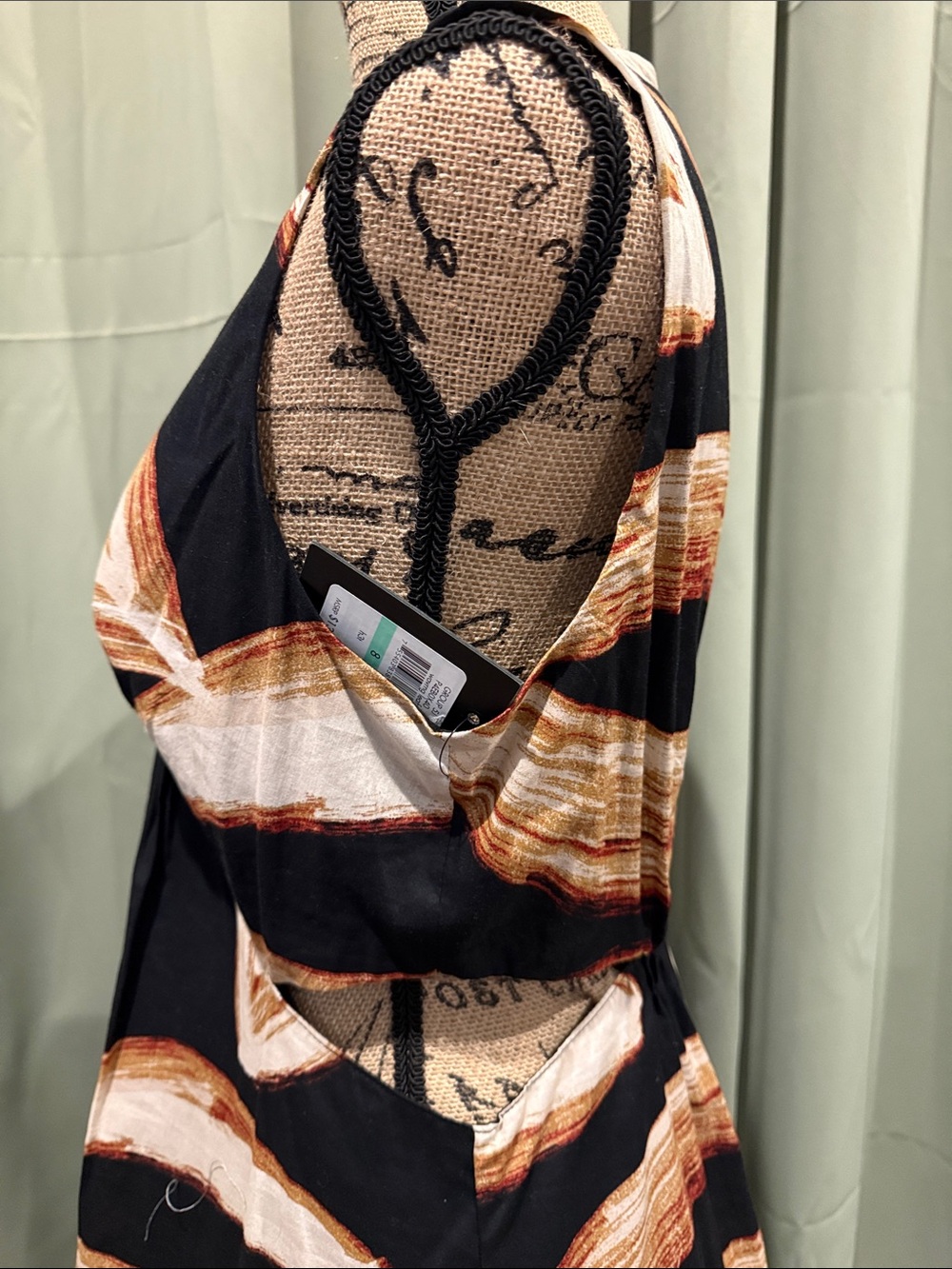 DKNY Black Maxi Dress with Cut-out Sides. - Picture 6 of 12